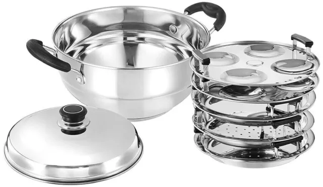 Beautiful Traditional Stainless Steel Induction Bottom Multi Kadhai For 5Plates