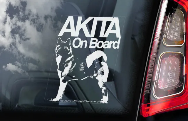 AKITA Car Sticker, American Inu Dog Window Bumper Sign Decal Gift Pet - V01