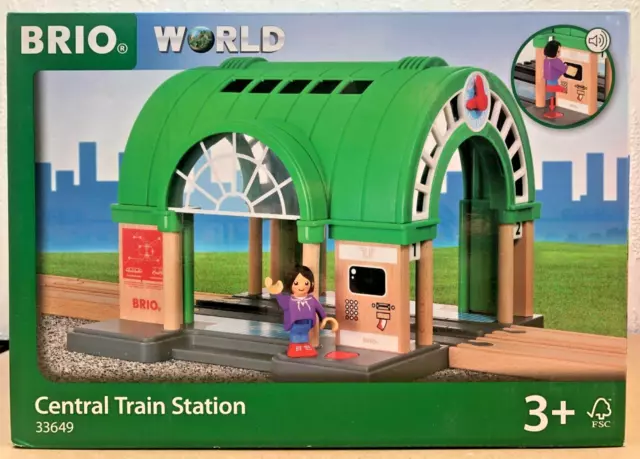 Brio® World 33649 Central Train Station | mit Sound | Zubehör Holzeisenbahn ab 3