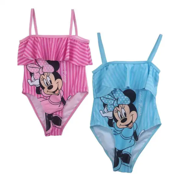 Disney Minnie Mouse Bambini Ragazze Costume Bagno Fucsia O Blu Tgl 104 - 134