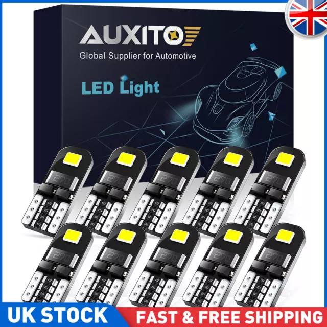 10 x T10 501 Led Car Side Light Bulbs Error Free Canbus COB Xenon W5W Sidelight