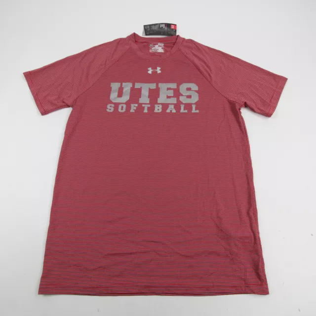 Utah Utes Under Armour HeatGear Short Sleeve Shirt Men's Red/Striped New