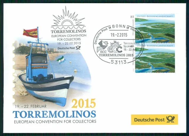 GERMAN POST EXHIBITION-COVER 2015 SPAIN TORREMOLINOS SHIPS BEACH m3353