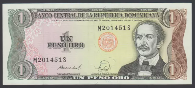 Dominican Republic 1 Peso Oro  1988  AU-UNC P.126, Banknotes, Uncirculated