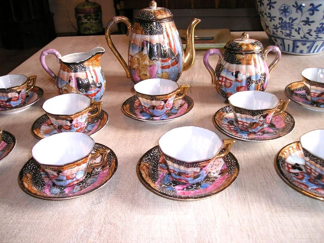 PORCELAINE FINE DU JAPON - service à thé ANCIEN -MEIJI- PEINT à la MAIN