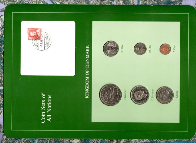 Coin Sets of All Nations Denmark 1 Krone 10 Ore 1986 10, 5 Kroner 25,5 Ore 1987