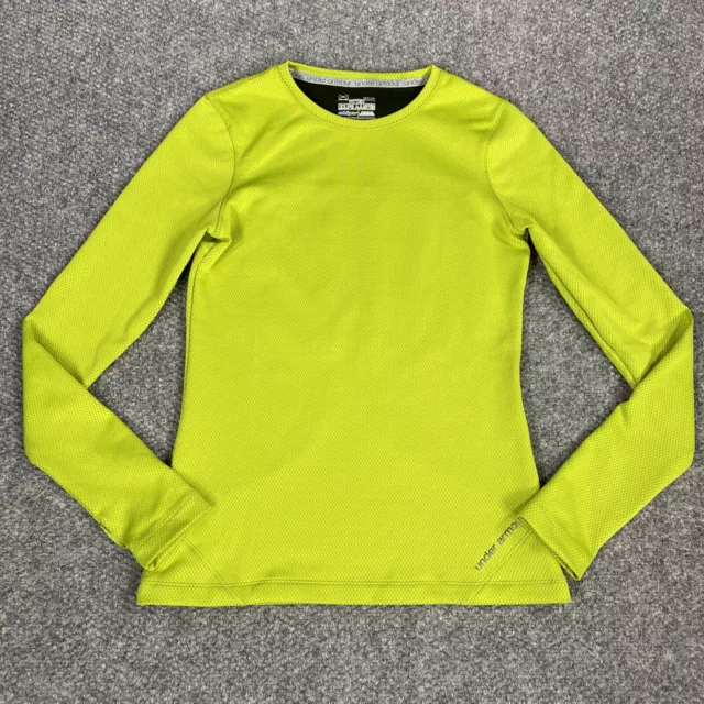 Under Armour Womens Coldgear Fitted Shirt Long Sleeve Green Size Small