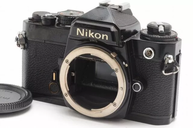 【Excelente +++++】 Cuerpo de cámara de película Nikon FE Black SLR de 35 mm...