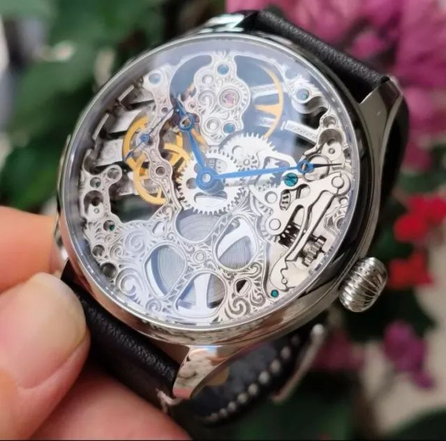 Montre Mécanique Manuelle squelette 41mm Type Unitas 6498 skeleton