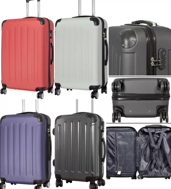 ABS Valise Rigide Chariot Ensemble de Coffres Voyage M-L-XL-SET Bagages à Main