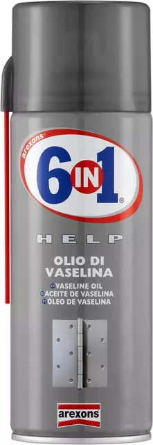Olio di Vasellina Spray Help 6in1 Arexons per cerniere porte finestre da 400 ml