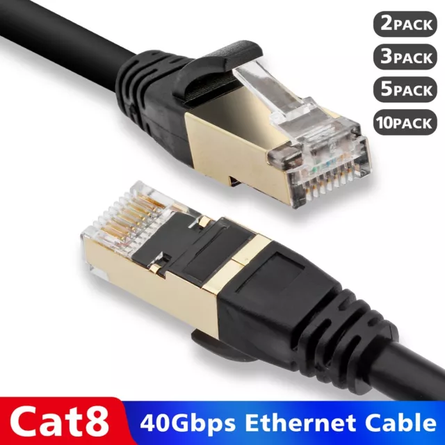 High Speed Cat8 LAN Network RJ45 Cable Lot - 2M 3M 8M 15M 20M - in Wall, Outdoor