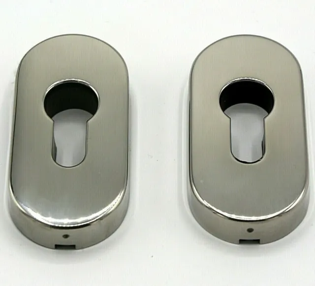 Door Escutcheon Stainless Steel Keyhole Cover Euro Key Lock Silver Polished