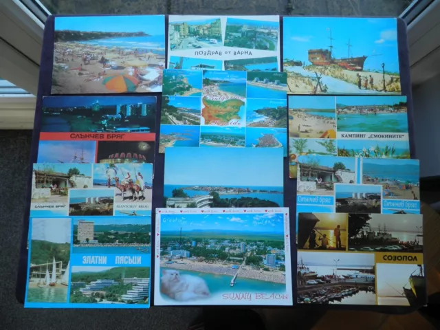 12 Postcards Of Bulgaria, Sunny Beach, Slantchev Briag Ship Sosopol Varna Zlatni