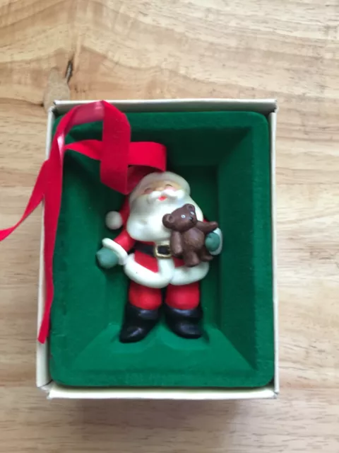 Christmas Collectibles Ornaments By Russ Santa Claus Holding Teddy Bear