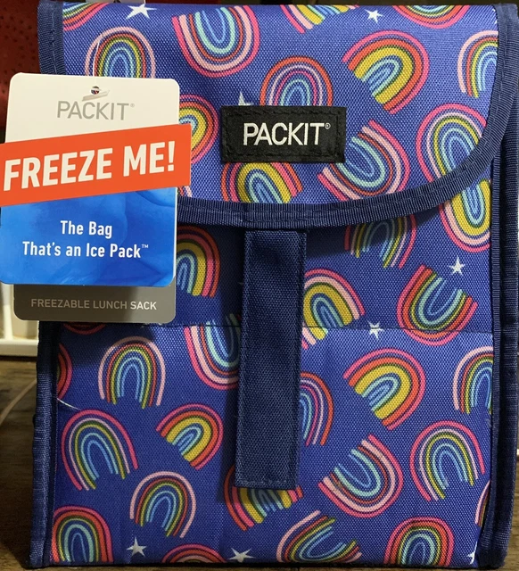 PackIt Freezable Rainbow Reuseable Lunch Sack New INSULATED LUNCH BAG BPA FREE PackIt Freezable Rainbow Reuseable Lunch Sack New INSULATED LUNCH BAG BPA FREE