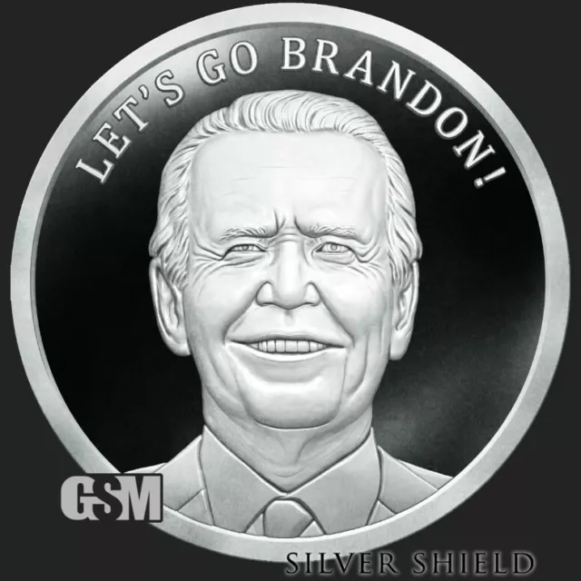 2023 1OZ JOE BIDEN PROOF - Silver Shield "IN-HAND LETS GO BRANDON COLLECTOR SSG