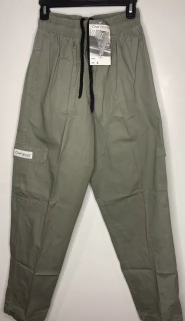 Chef Works Kitchen Cook Cargo Pants Mens Small Workwear Uniform 31” Inseam