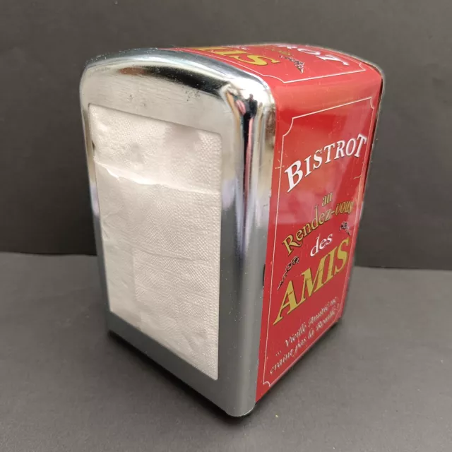 Napkin Holder Dispenser Diner Style Retro Bistrot Des Amis Pub Bar Man Cave Cafe