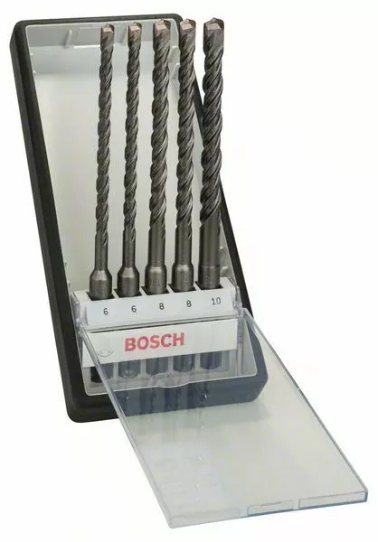 5x Bosch Hammerbohrer-Set Sds plus-5 Robuste Line, 5-teilig, 6 - 10 MM