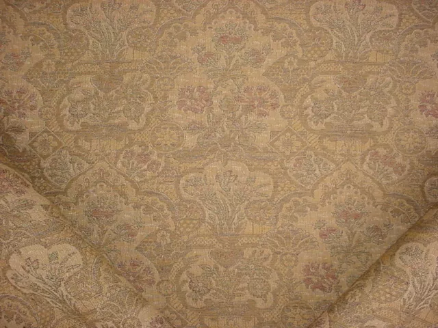 12-7/8Y Lee Jofa Cocoa / Moss Brown Arabesque Floral Upholstery Fabric