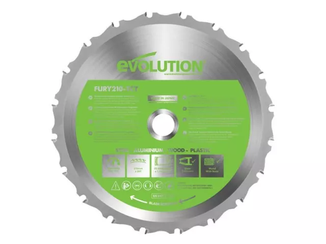 Evolution - FURY® Multi-Purpose TCT Circular Saw Blade 210 x 25.4mm x 20T