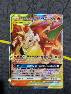 Carte Pokemon Dracaufeu et Roussil GX