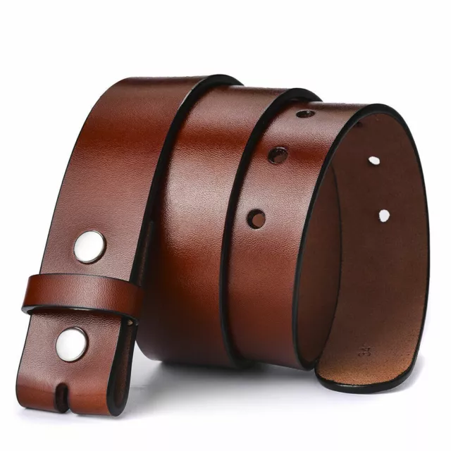 38 mm Herren Leder Gürtel schwarz Echtleder Riemen für Pin Schnalle ohne Schnalle 2