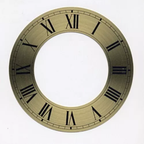 Spun Brass Finish Replacement Clock Zone Dial 7 inches 182mm Roman Numerals CZ27