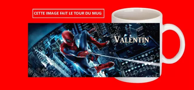 MUG TASSE CERAMIQUE SPIDERMAN avec prénom au choix réf 187