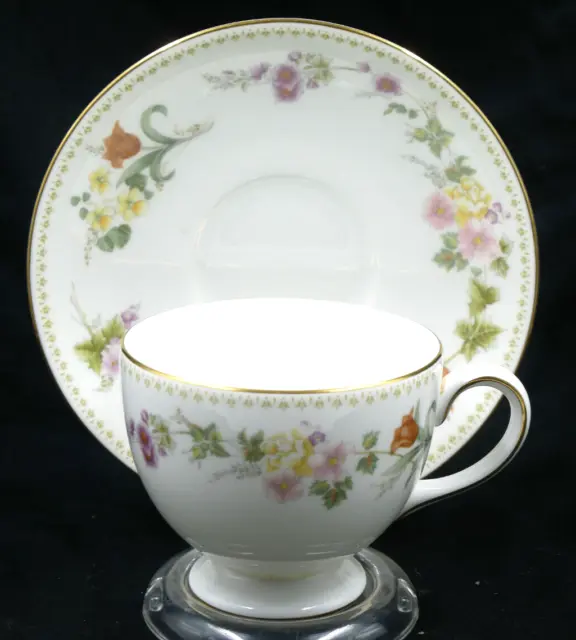 BEAUTIFUL WEDGWOOD MIRABELLE (LEIGH SHAPE) CUP & SAUCER DUO 1st QTY BONE CHINA