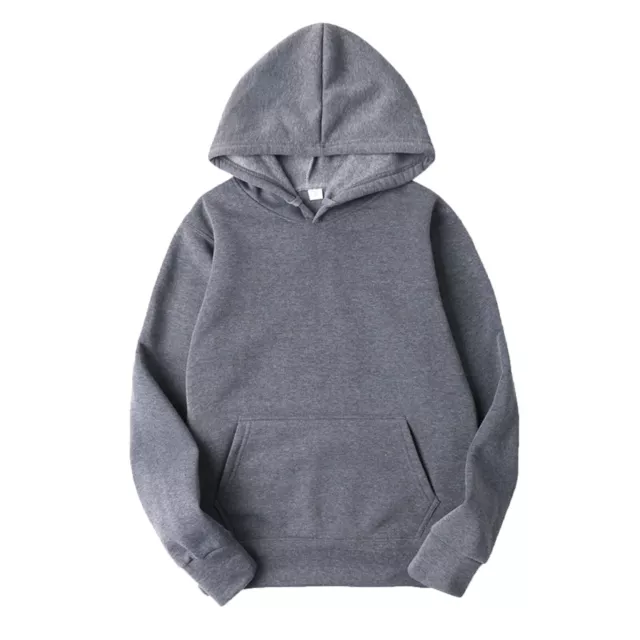 Mens Casual Solid Color Hoodies Workout Sweatshirt Long Sleeve Hooded Pullover