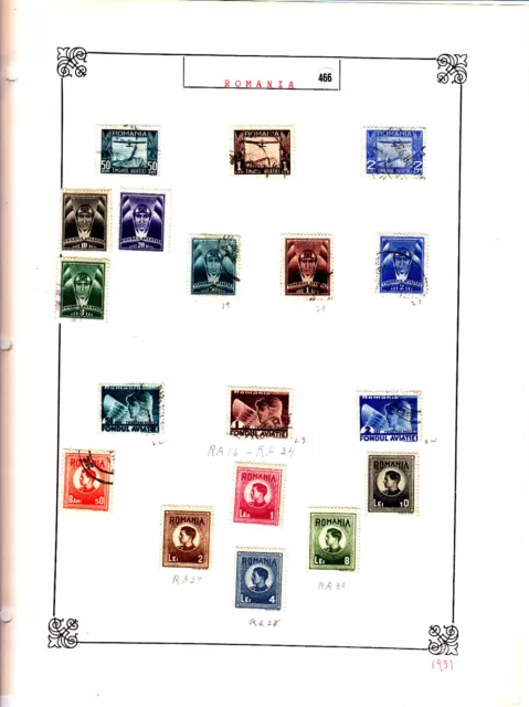 ROMANIA Old Stamps Roumanie vieux timbres sur feuiles d'albums lot 466