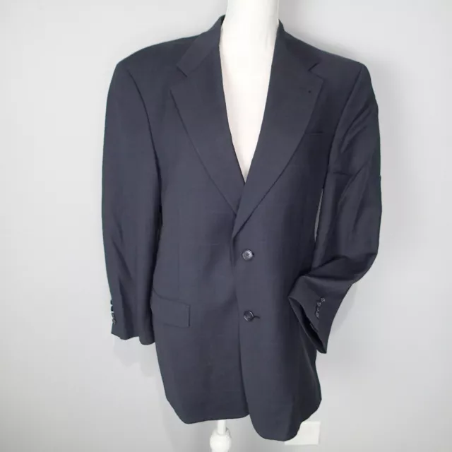 vtg Burberrys Men’s Blazer 42r Suit Jacket Wool Burberry Plaid charcoal gray