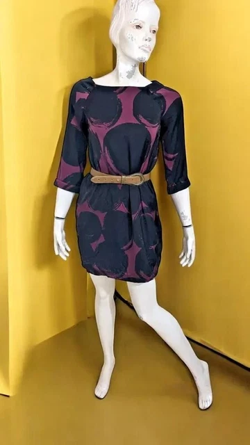 Robe Desigual Taille 38 - Manches 3/4 Bordeaux - Style Casual Fleuri
