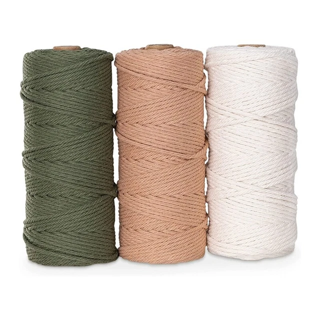 Juego de Hilo de Macramé con 3 - Cordón de Algodón para Hágalo Usted Mismo Proyectos Pared K8V2