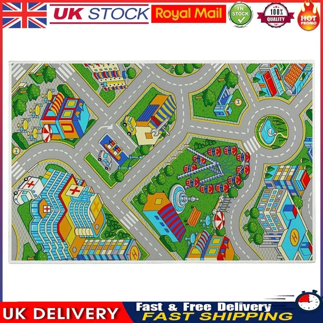 Kids Cartoon Carpet Rectangular Crawling Rug for Playroom Bedroom (50*80cm C)