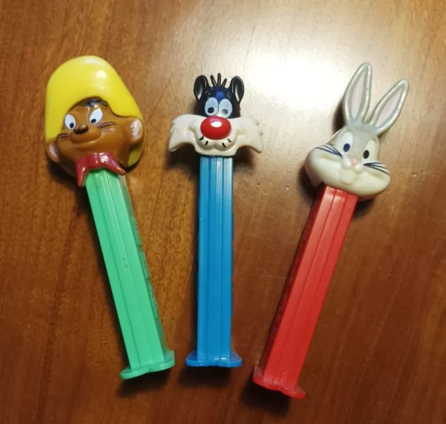 RAR 3x Pez-Spender Bugs Bunny, Sylvester, Speddy Gonzales 1978-95! Vintage Kult