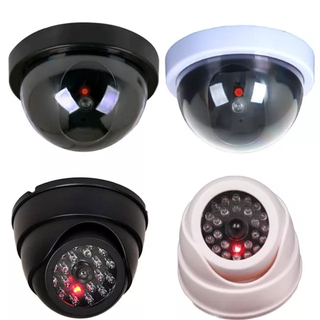 Simulation Security Dome Dummy Camera CCTV Fake Monitor Flashing LED Light