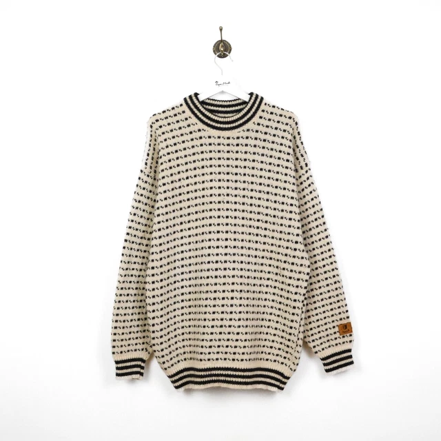 Janus Men Grey Beige Crew Jumper Sweater Wool Nordic Icelandic Norway Size 52 L Janus Men Grey Beige Crew Jumper Sweater Wool Nordic Icelandic Norway Size 52 L