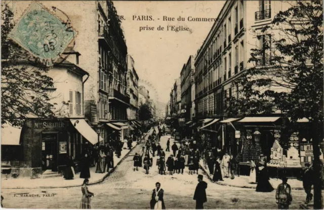 CPA PARIS 15th Rue de Commerce taken from the Church (65783)