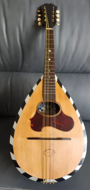 Nice vintage Italian flatback mandolin by"G Puglisi Reale"  description below.