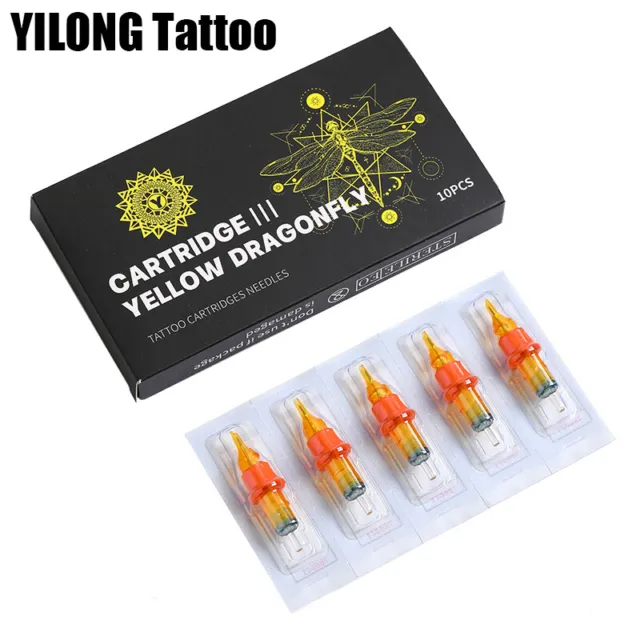 10Pcs Professional Disposable Tattoo Cartridge Needles Shader Size RL RS RM M1