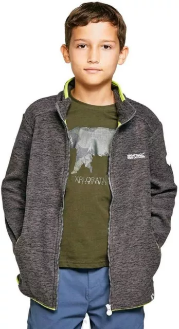 Regatta Bambini Felpa Highton Inverno Full Zip Pilece, Grigio, 3-4 Anni