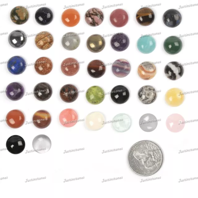 Wholesale 14mm Round cabochon CAB flatback semi-precious gemstone Save $ in bulk