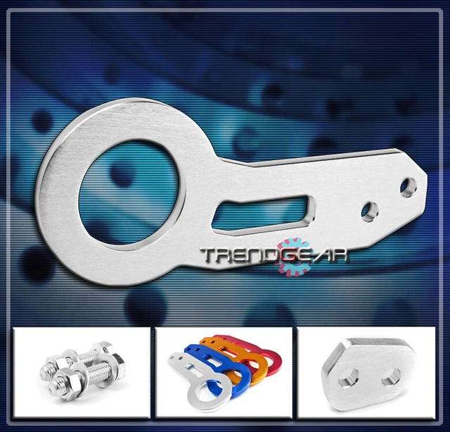 Rear Aluminum Bumper Tow Hook Kit Silver For Chrysler Pontiac Scion Toyota