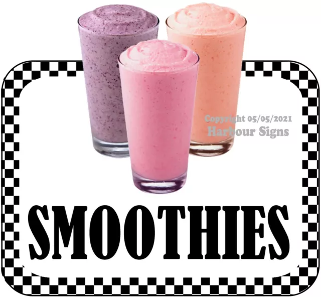 Smoothies DECAL Food Truck Concession Vinyl Sign Sticker bw