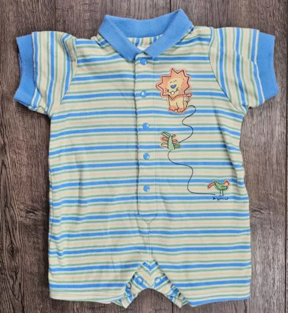 Baby Boy Clothes Vintage Carter's 0-3 Month Emu Lion Romper Outfit