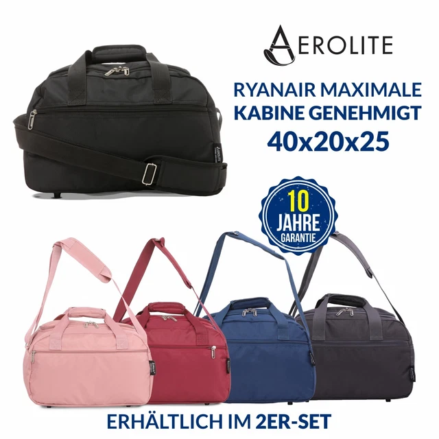 Borsa Cabina Ryanair 40x20x25 Cm – Zaino E Borsa A Tracolla 3 In 1, Leggera Con Porta USB E Scomparto RFID, Garanzia 5 Anni
