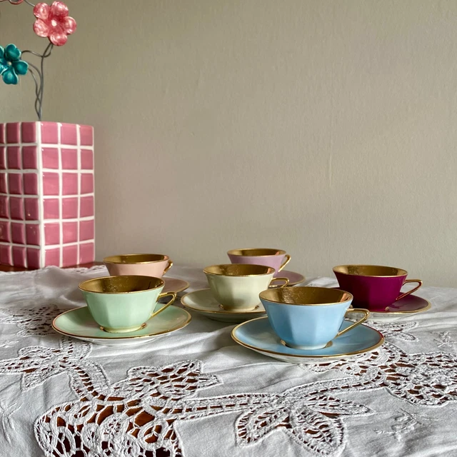 Service De Tasses à Expresso En Porcelaine Avec Assiettes Queen Isabell - 80 Ml Blanc - Neuf